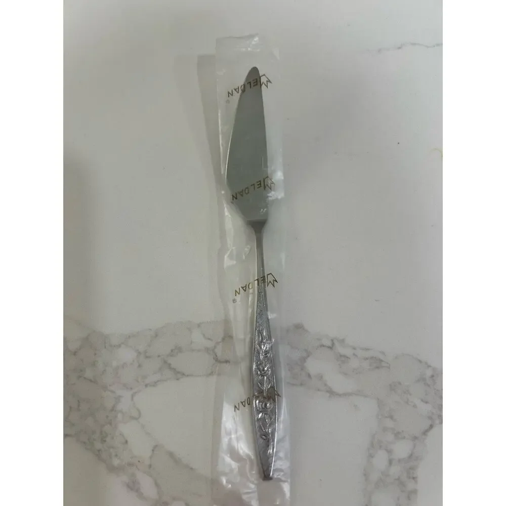 Eldan ELD18 Set 1 Butter 3 Dinner Knives MAY ROSE Textured Roses Stainless MCM